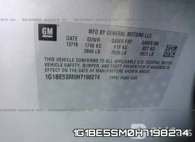 1G1BE5SM0H7198274 фото 10