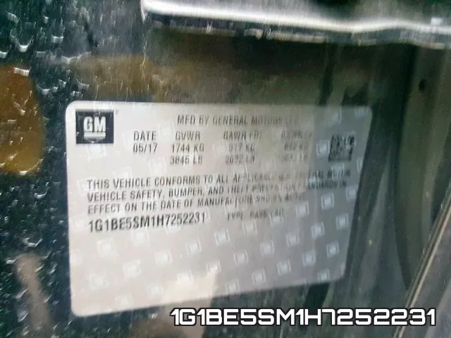 1G1BE5SM1H7252231 фото 2
