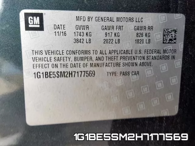 1G1BE5SM2H7177569 фото 2