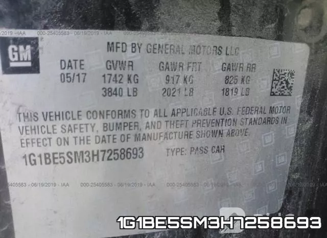 1G1BE5SM3H7258693 фото 10