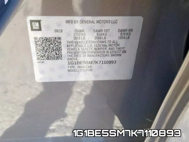 1G1BE5SM7K7110893 фото 2