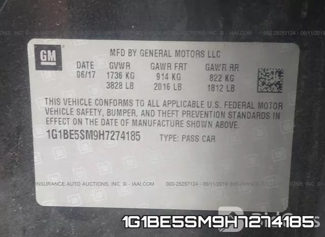1G1BE5SM9H7274185 фото 10