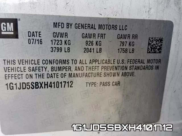 1G1JD5SBXH4101712 фото 2