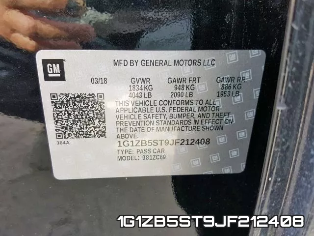 1G1ZB5ST9JF212408 фото 2
