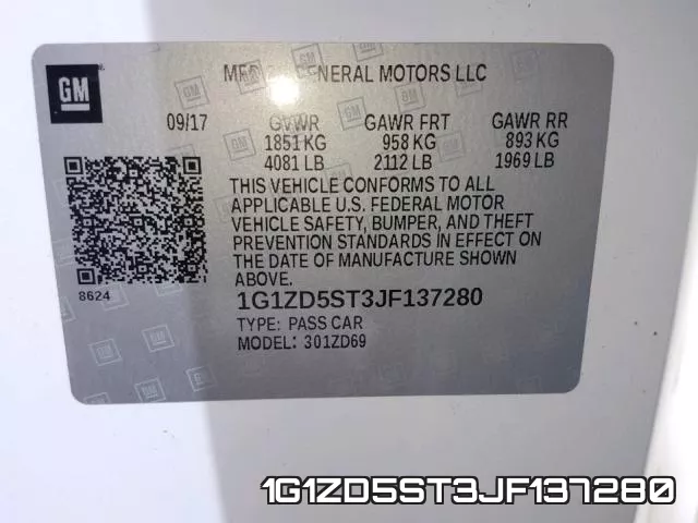 1G1ZD5ST3JF137280 фото 2