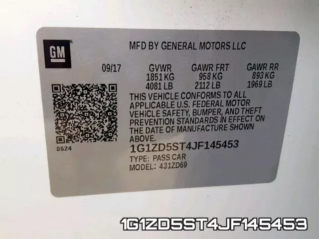 1G1ZD5ST4JF145453 фото 2