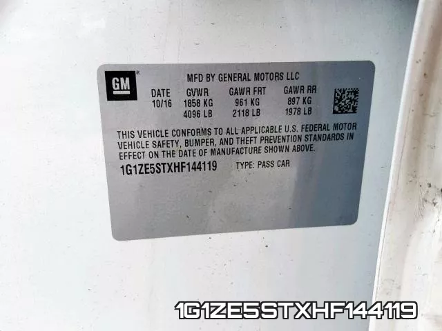 1G1ZE5STXHF144119 фото 2
