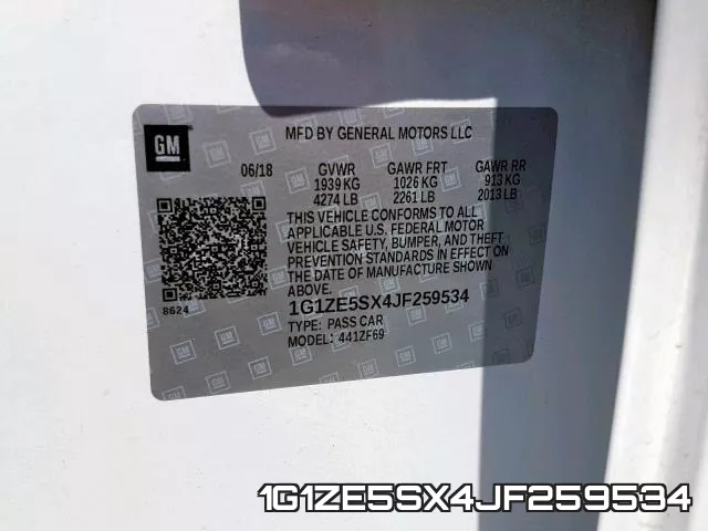 1G1ZE5SX4JF259534 фото 2