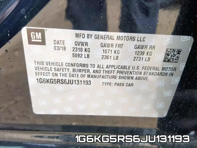 1G6KG5RS6JU131193 фото 2