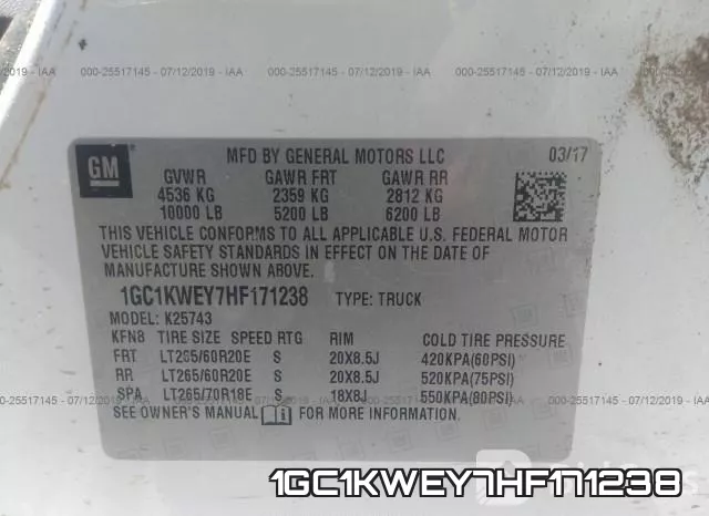1GC1KWEY7HF171238 фото 10