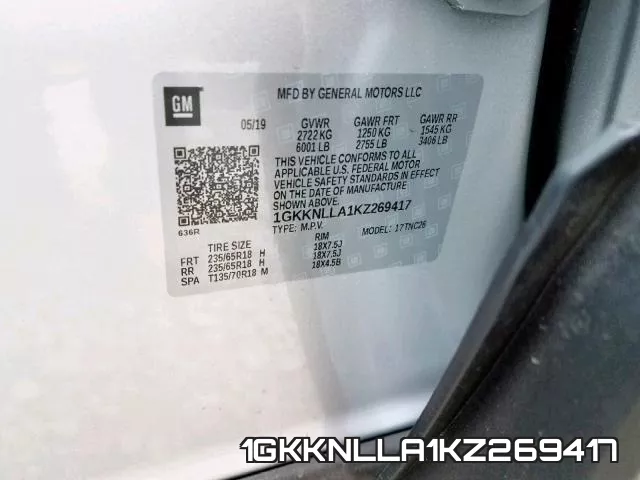 1GKKNLLA1KZ269417 фото 2