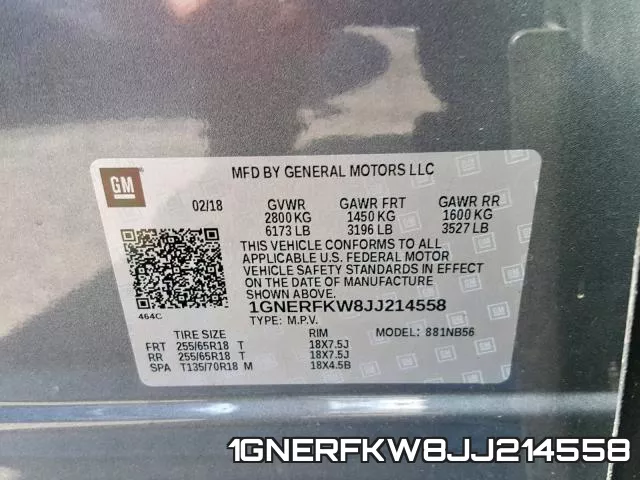 1GNERFKW8JJ214558 фото 2