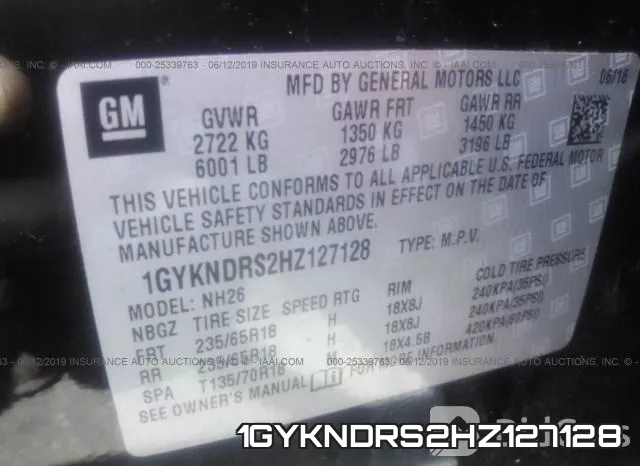 1GYKNDRS2HZ127128 фото 10