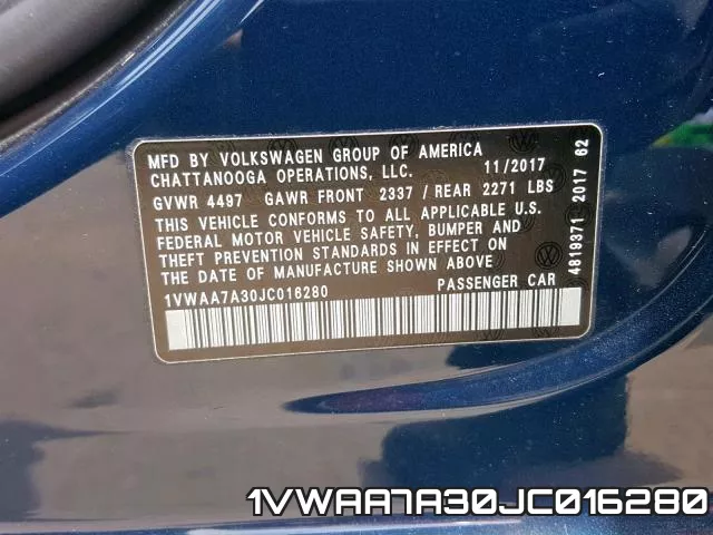1VWAA7A30JC016280 фото 2