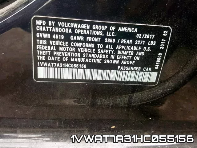 1VWAT7A31HC055156 фото 2