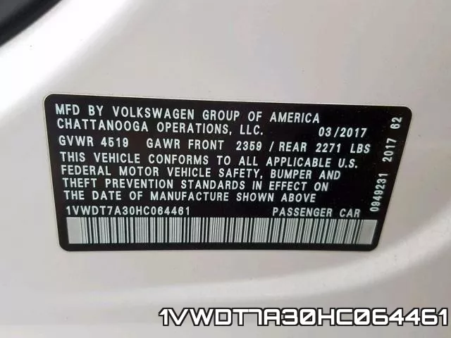 1VWDT7A30HC064461 фото 2