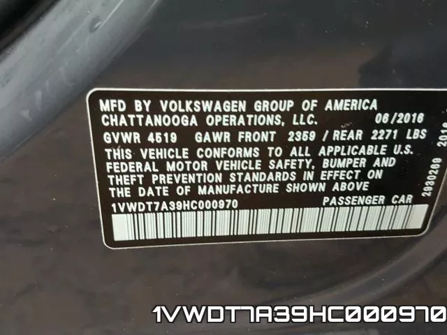 1VWDT7A39HC000970 фото 2