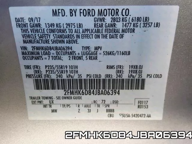 2FMHK6D84JBA06394 фото 2