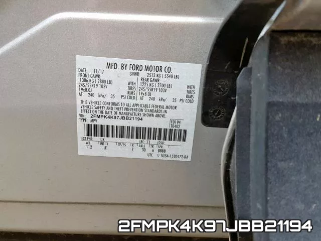 2FMPK4K97JBB21194 фото 2