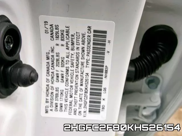 2HGFC2F80KH526154 фото 2