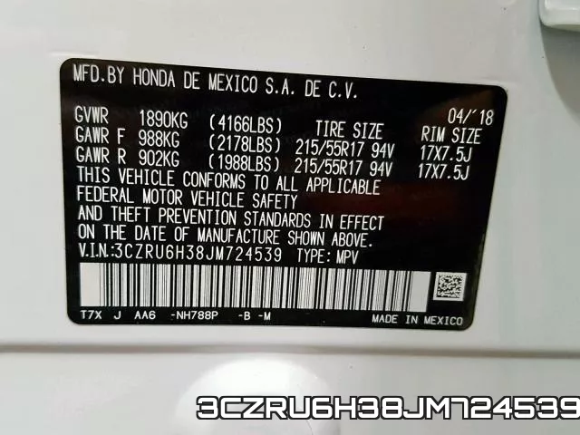 3CZRU6H38JM724539 фото 2