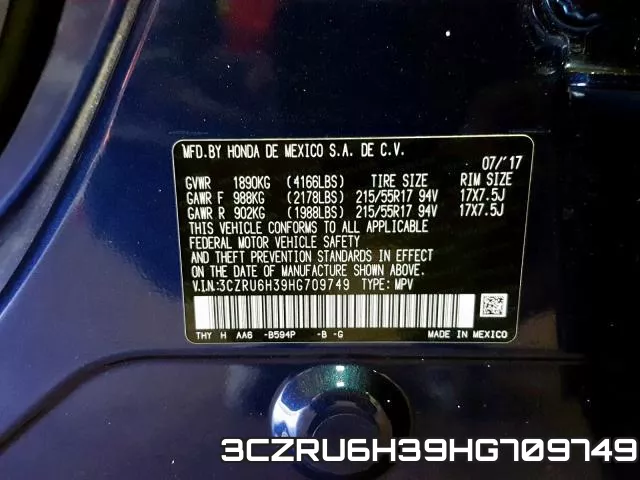 3CZRU6H39HG709749 фото 2