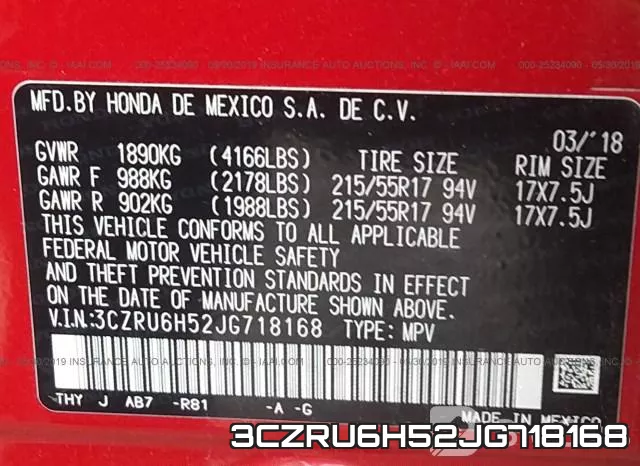 3CZRU6H52JG718168 фото 10