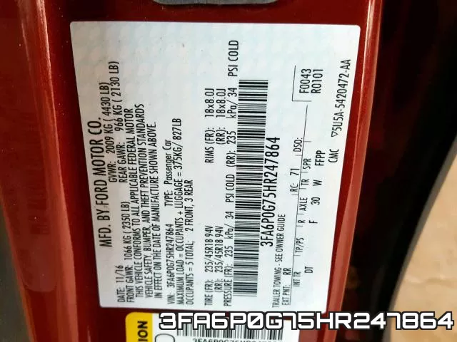 3FA6P0G75HR247864 фото 2