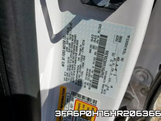 3FA6P0H76HR206366 фото 2
