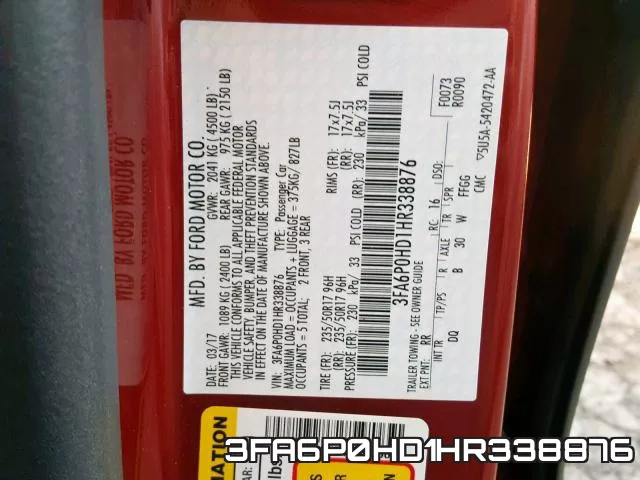 3FA6P0HD1HR338876 фото 2