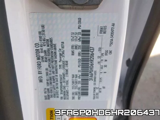 3FA6P0HD6HR206437 фото 2