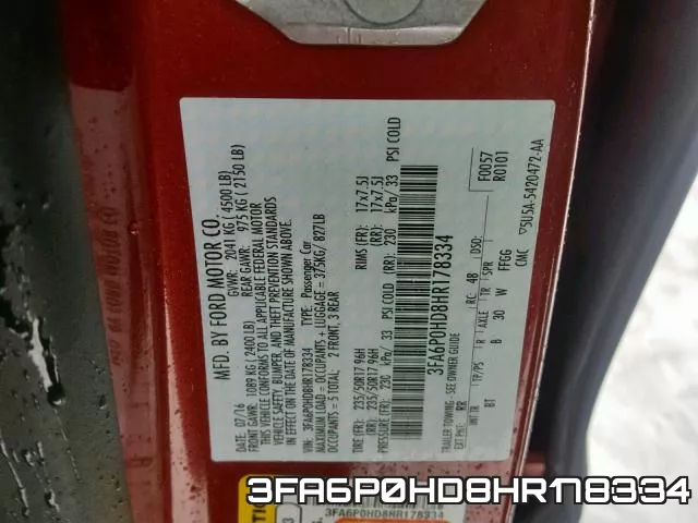 3FA6P0HD8HR178334 фото 2