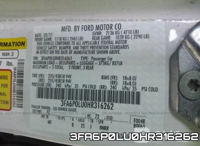 3FA6P0LU0HR316262 фото 10