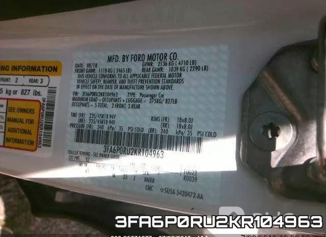 3FA6P0RU2KR104963 фото 10