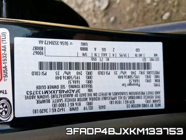 3FADP4BJXKM133753 фото 2