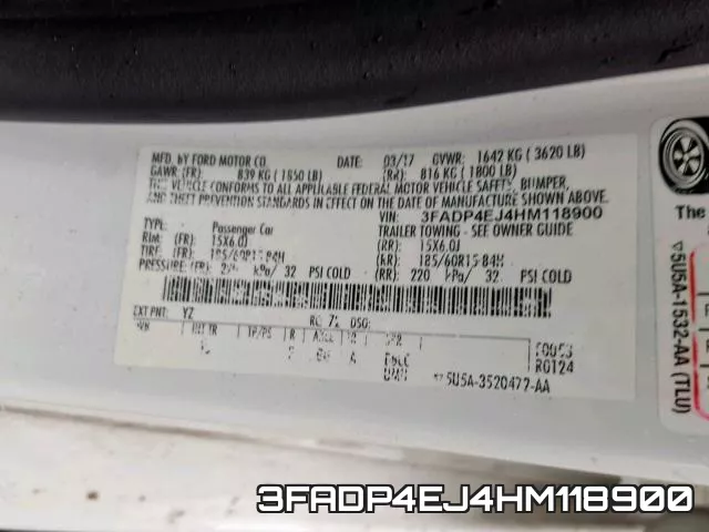 3FADP4EJ4HM118900 фото 2