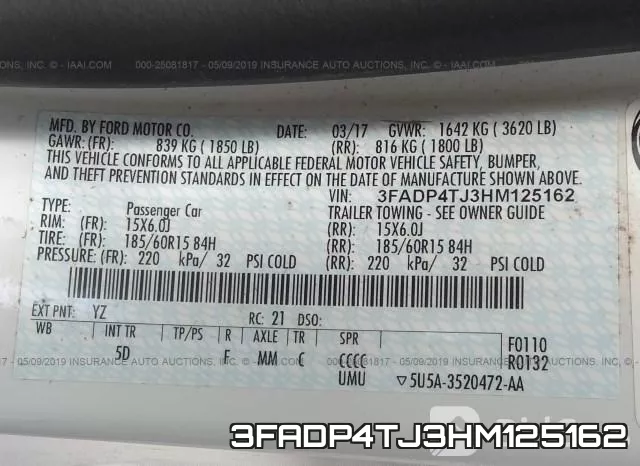 3FADP4TJ3HM125162 фото 10