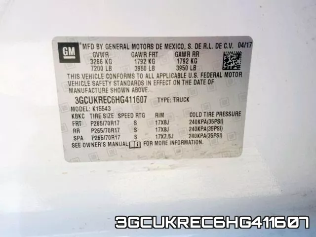 3GCUKREC6HG411607 фото 2