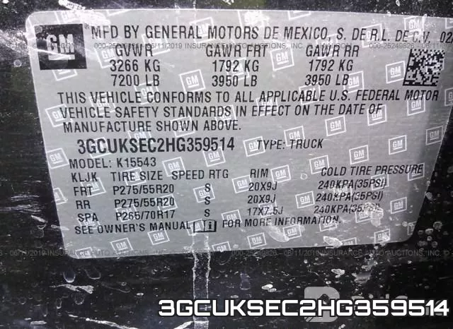 3GCUKSEC2HG359514 фото 10