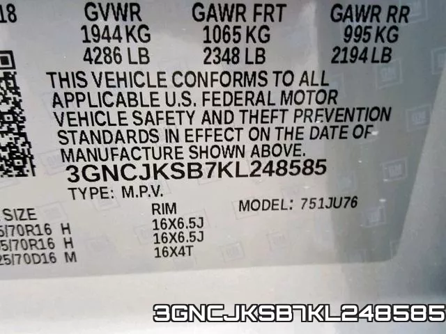 3GNCJKSB7KL248585 фото 2