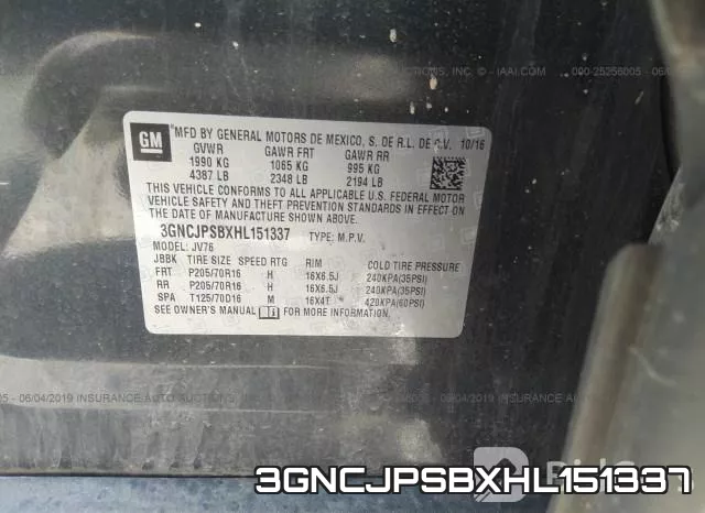 3GNCJPSBXHL151337 фото 10