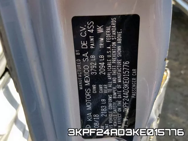 3KPF24AD3KE015776 фото 2