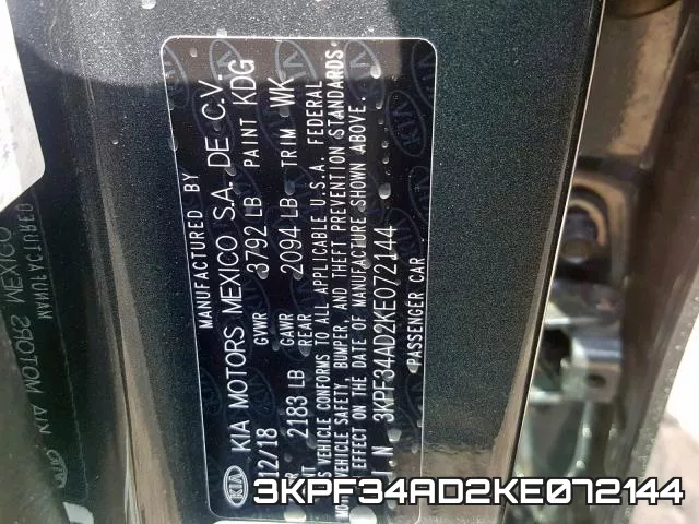 3KPF34AD2KE072144 фото 2