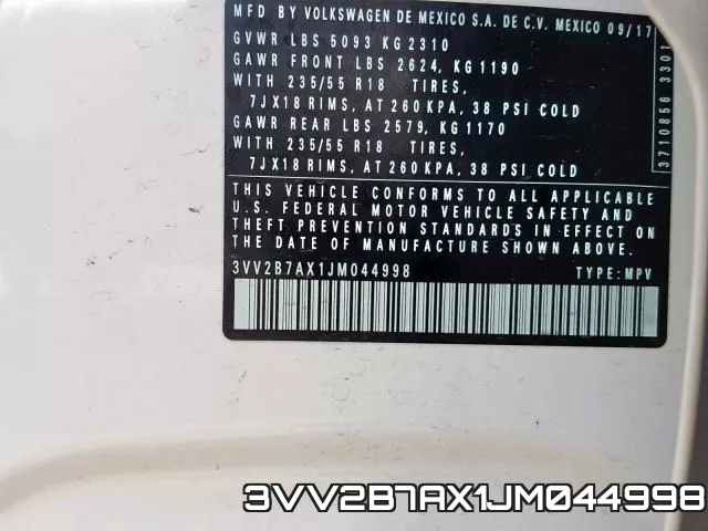 3VV2B7AX1JM044998 фото 2