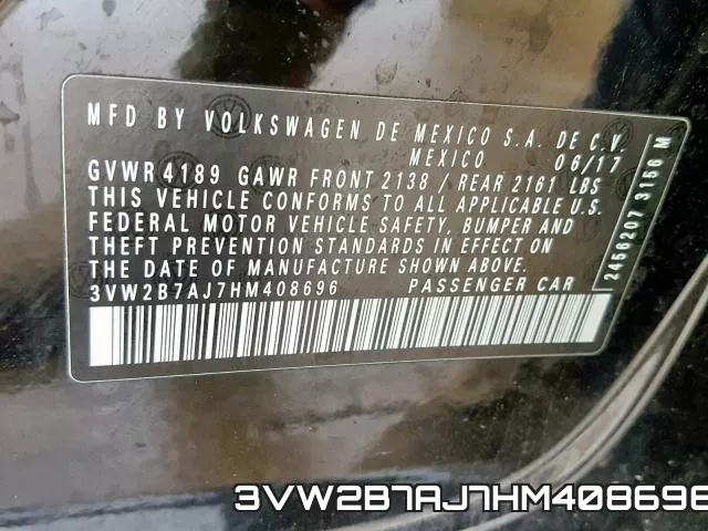3VW2B7AJ7HM408696 фото 2