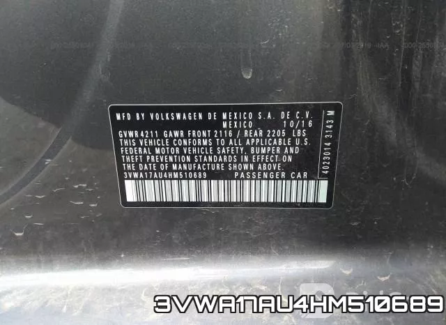 3VWA17AU4HM510689 фото 10