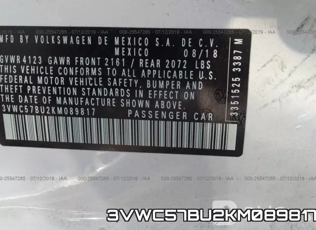 3VWC57BU2KM089817 фото 10