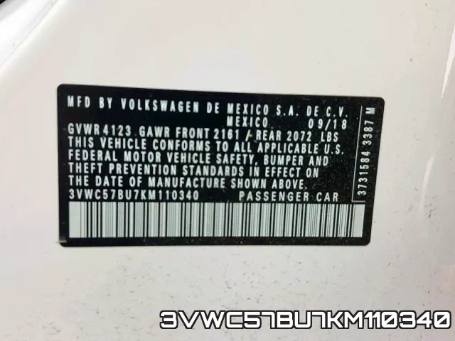 3VWC57BU7KM110340 фото 2