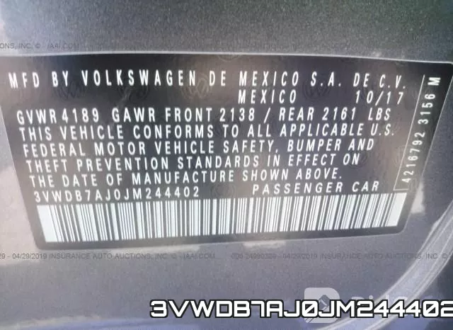 3VWDB7AJ0JM244402 фото 9