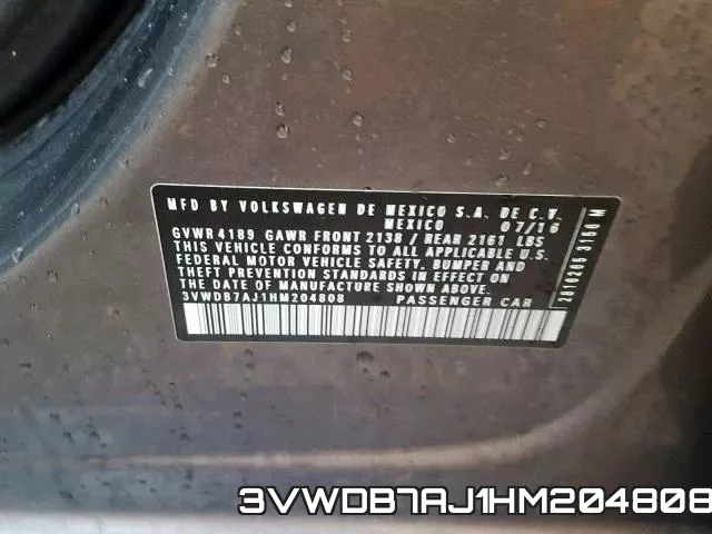 3VWDB7AJ1HM204808 фото 2